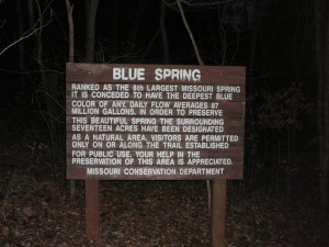 Sign at Blue Spring